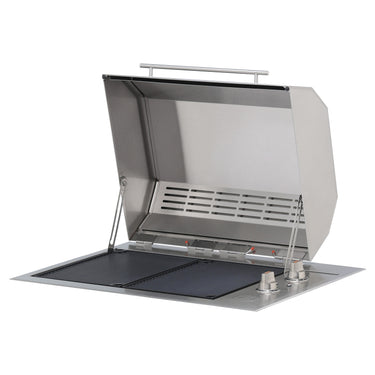 Parrilla eléctrica empotrada Texan de una sola tapa con control de perilla de 240 V sin orificios de montaje UL