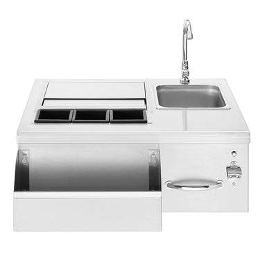 Beverage Center & Prep Station with LED Illumination, 30-Inches