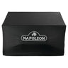 A black cover for 12-inch built-in side burners with an embroidered Napoleon logo on the front.