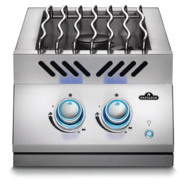 Quemador doble en línea de 12" de la serie 700 incorporado, gas natural, acero inoxidable 