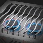 Estufa de gas propano de 18" con dos quemadores, empotrada, de la serie 700, de acero inoxidable 