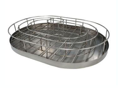 El soporte para costillas y pollos incluye bandeja para goteo