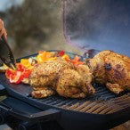 TravelQ™ 285 Portable Propane Gas Grill with Griddle, Red