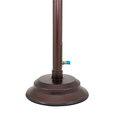 Antique Bronze NG portable patio heater with push buttong ignition: includes 12' steel lined MB Sturgis hose set with 2 quick disconnects and shut off valve